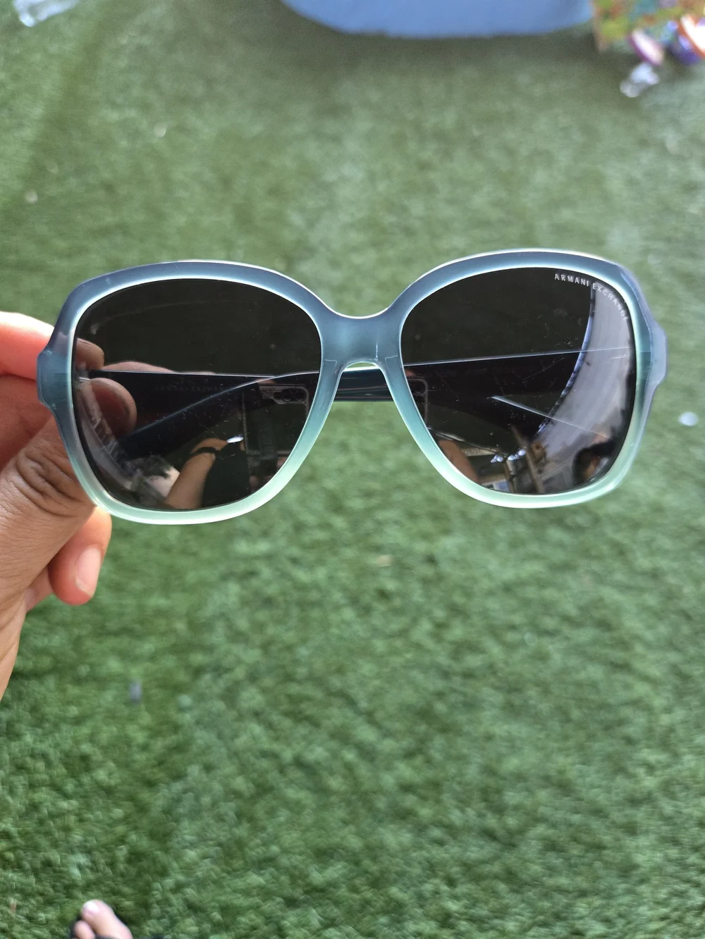 Armani Exchange Women's Teal Gradient Frame Sunglasses
